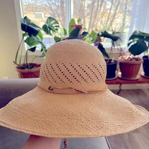 San Francisco Hat No Tag Measures L Wide Brim Panama Straw Hat  Natural SPF 50+